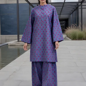 Plum Fantasy 2 Piece Printed Khaddar Unstitched Suit