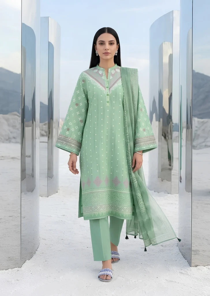 3 PIECE - DIGITAL Printed EMBROIDERED LAWN SUIT