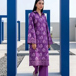 Indigo Musk 2 Piece Printed  Embroidered Khaddar Unstitched Suit