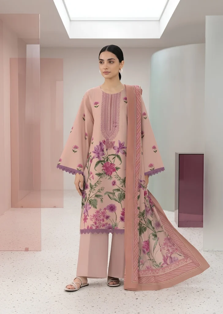 3 PIECE - DIGITAL PRINTED EMBROIDERED LAWN SUIT