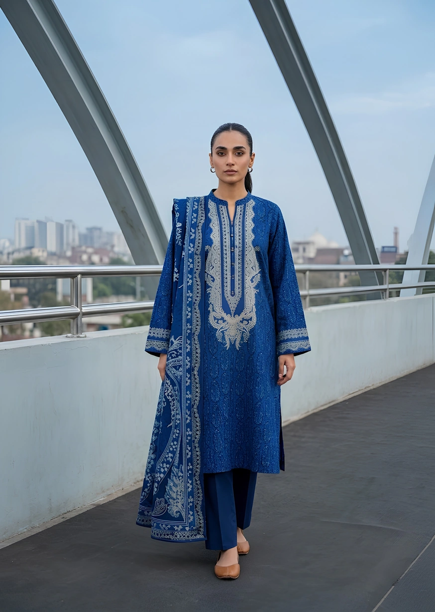 Parisian Bliss 3 Piece Printed Khaddar Unstitched Suit