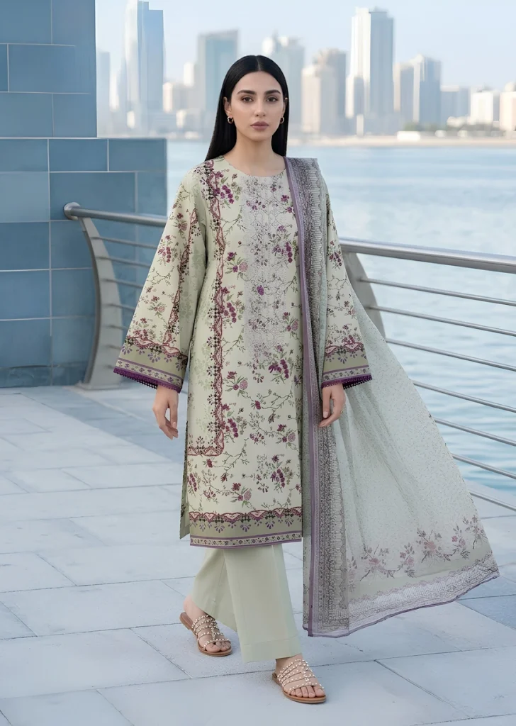 3 PIECE - DIGITAL Printed EMBROIDERED LAWN SUIT
