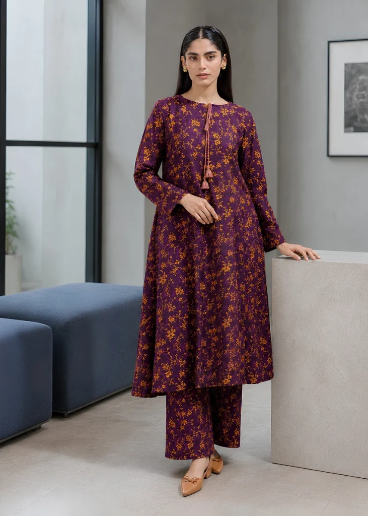 Vintage Glow 2 Piece Printed Khaddar Unstitched Suit